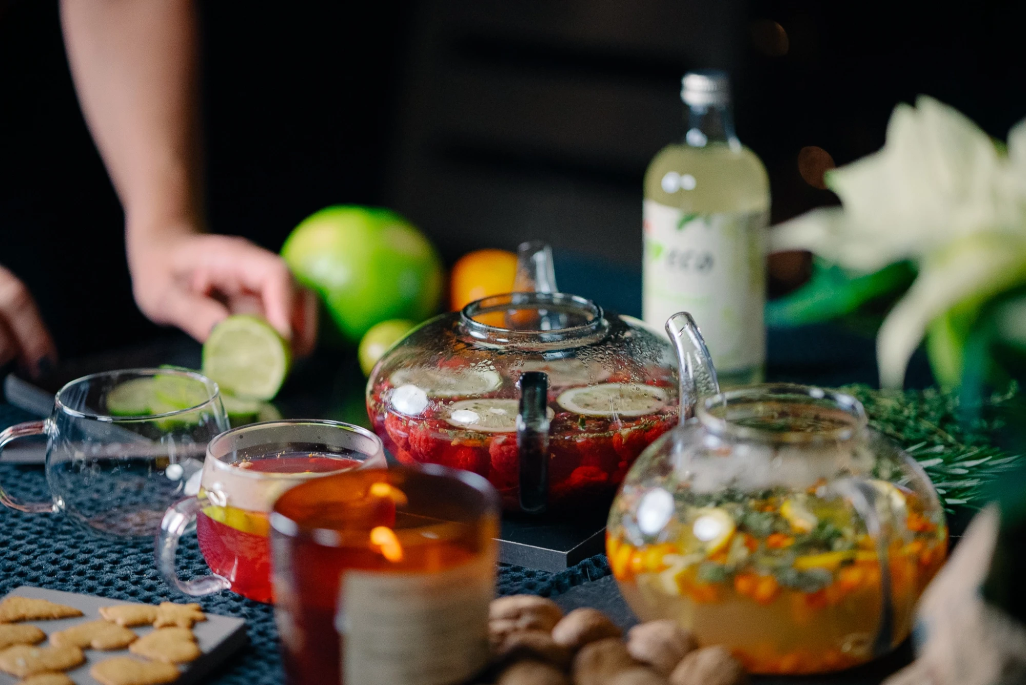 Karstie dzērieni ziemā.