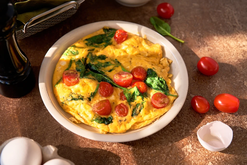 Spēka omlete(C vitamīns, olbaltumvielas, B grupas vitamīni un saliktie ogļhidrāti)